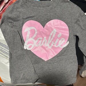 Barbie Long Sleeve Shirt with Pink Heart on Gray